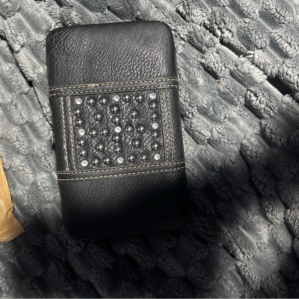 Elegant Black Studded Women's Wallet